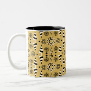 Gold Art Nouveau Christmas Decoration Two-Tone Coffee Mug