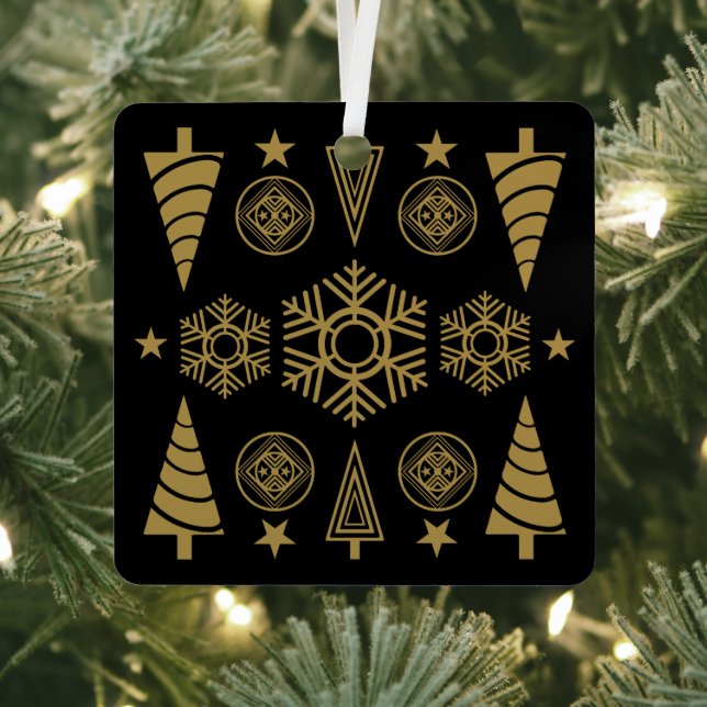 Gold Art Nouveau Christmas Decorative Metal Tree Decoration (Insitu)