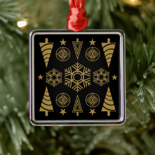 Gold Art Nouveau Christmas Decorative Metal Tree Decoration