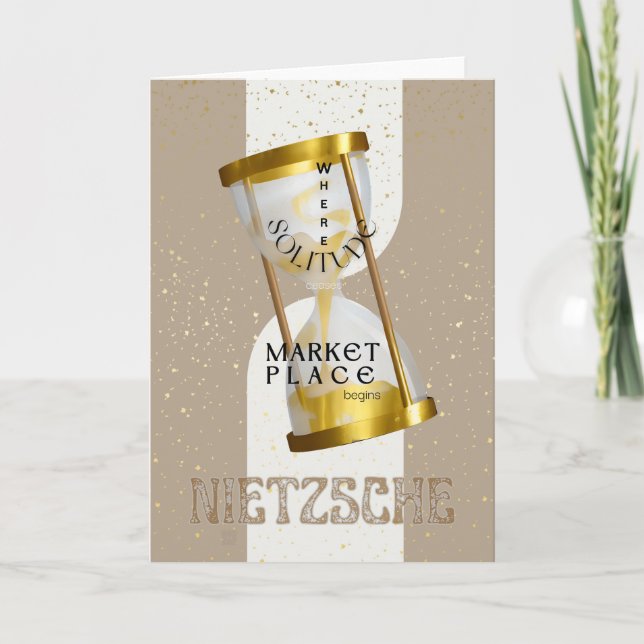 Gold Art Nouveau Introvert Philosophy quote Card (Front)