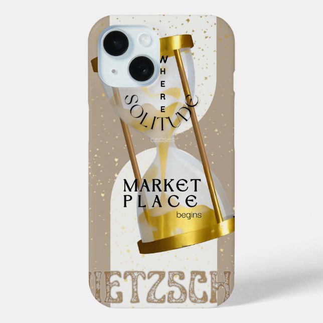 Gold Art Nouveau Introvert Philosophy quote Case-Mate iPhone Case (Back)