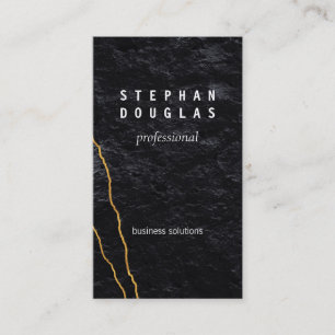 Gold   Artistic Lines   Slate Business Card