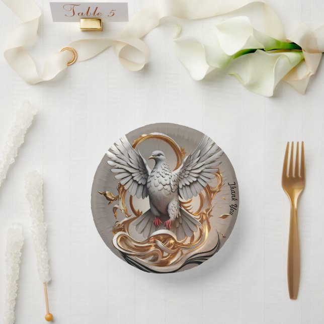 "Gold Ascent Awakening" Paper Plate (Wedding)
