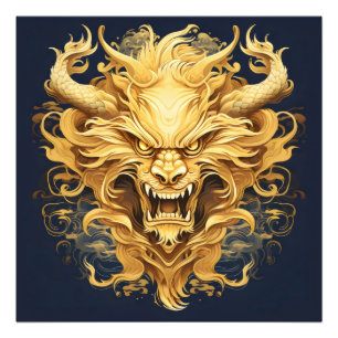 Gold Asian Dragon Photo Print