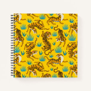 Gold Asian Tiger Pattern Notebook