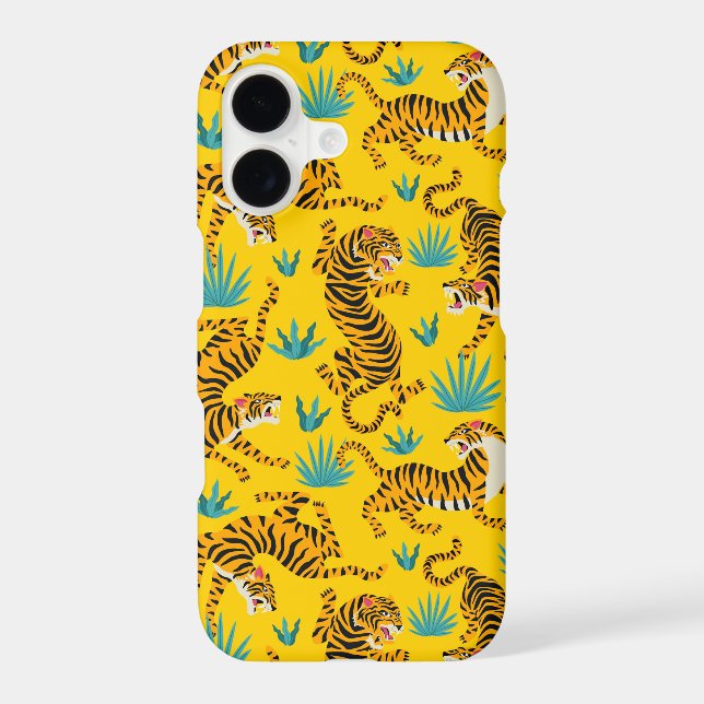 Gold Asian Tiger Pattern Samsung Galaxy S21 Case (Back)