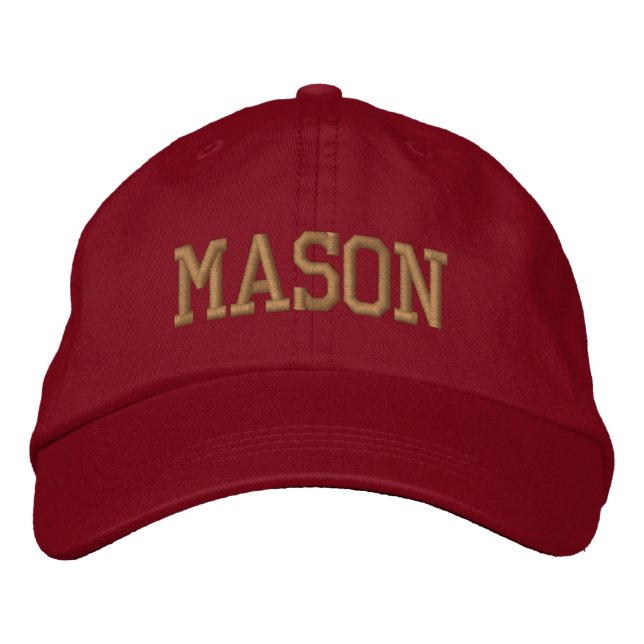 Gold Athletic Block Monogram Custom Name Embroidered Hat (Front)