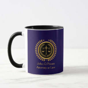 Gold Attorney Scales of Justice Custom Mug