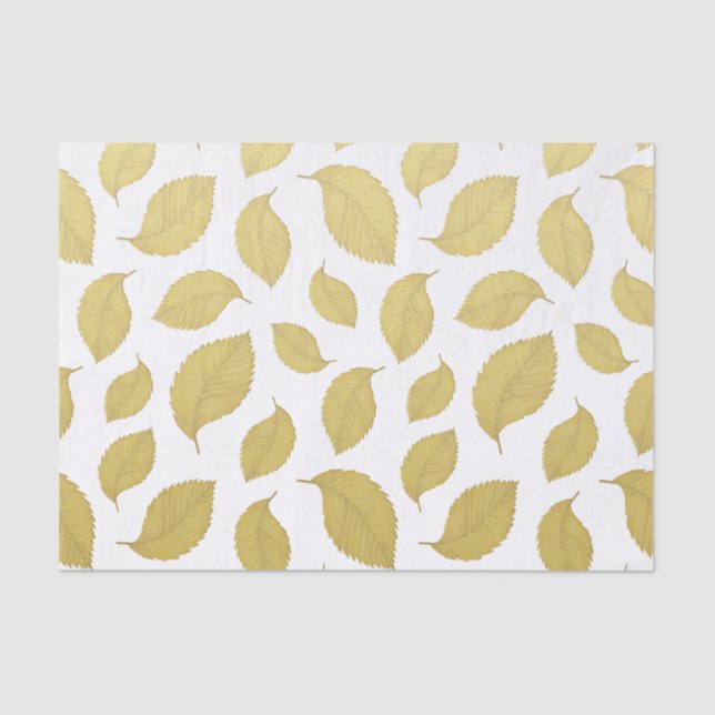 GOLD AUTUMN LEAVES - Tissue Paper (Front)