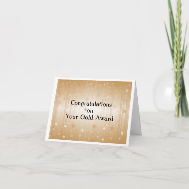 Gold Award Congratulations Card (Front)