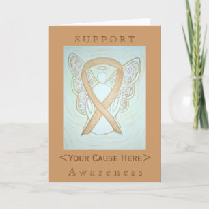 Gold Awareness Ribbon Angel Customised Card