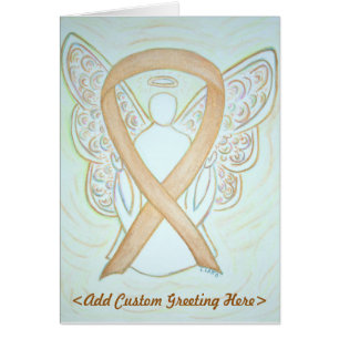 Gold Awareness Ribbon Angel Greeting Card