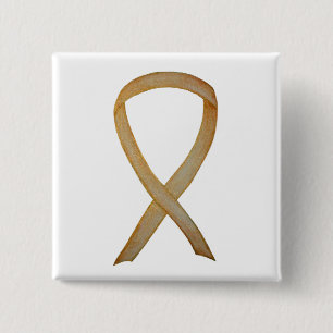 Gold Awareness Ribbon Custom Art Pin