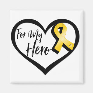 Gold Awareness Ribbon For My Hero Magnet