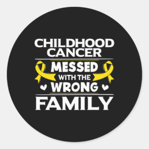 Gold Awareness Ribbon - Gift for Childhood Cancer Classic Round Sticker