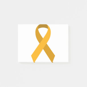 Gold Awareness Support Ribbon Post-it Notes