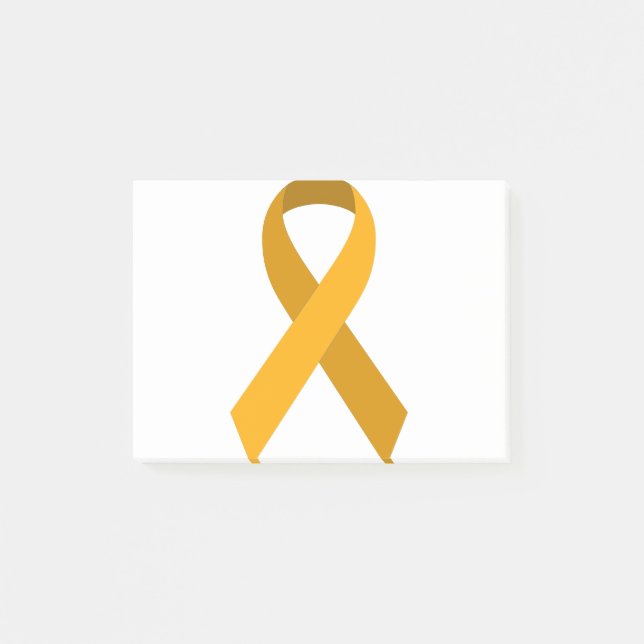Gold Awareness Support Ribbon Post-it Notes (Front)