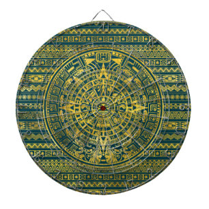 Gold Aztec Inca Mayan Calendar Dartboard