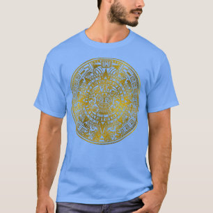 Gold Aztec Inca Mayan Calendar T-Shirt