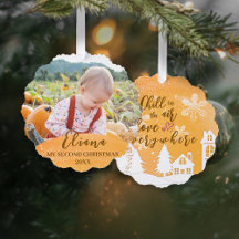Gold Baby 2nd Christmas Warm Quote Photo