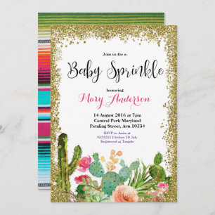 Gold Baby Sprinkle Invitations