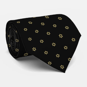 Gold Baby Star Of David Black Tie
