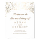 Gold Baby's Breath Wedding Welcome Sign Poster
