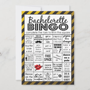 Gold Bachelorette Bingo, Party Game, Challenge Invitation