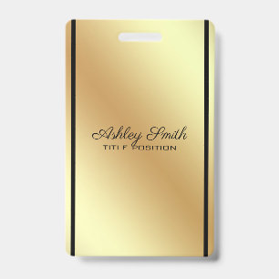 Gold Background Black Stripe ID Badge