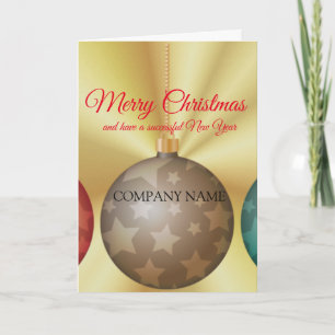 Gold background New Year's decorations Holiday Car Card
