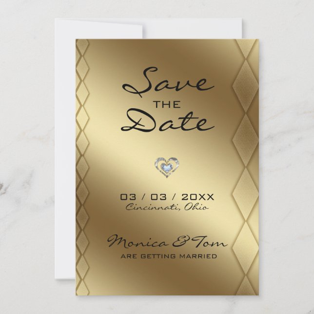 Gold Background Save The Date (Front)
