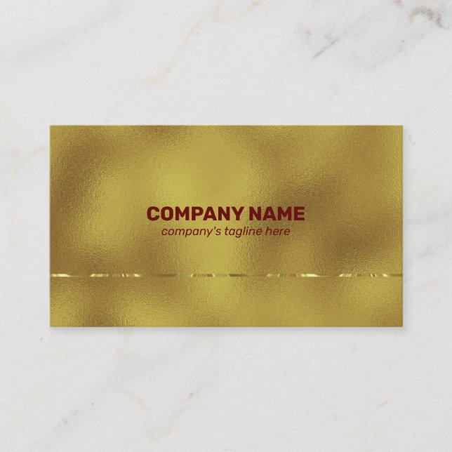 Gold background shiny metallic accent business card (Front)