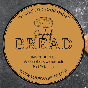 Gold Bakery Sourdough Bread Thank You Sticker