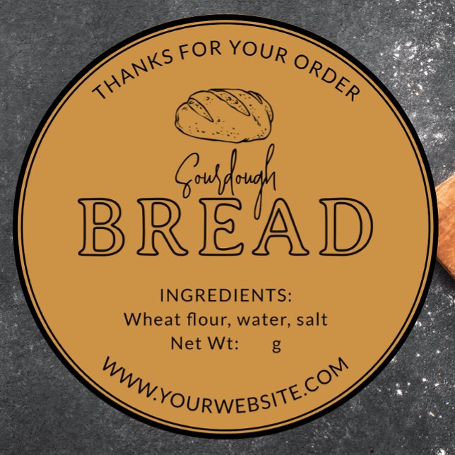 Gold Bakery Sourdough Bread Thank You Sticker (Creator Uploaded)