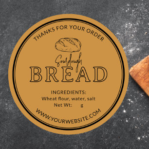 Gold Bakery Sourdough Bread Thank You Sticker
