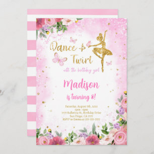 Gold Ballerina Invitation 