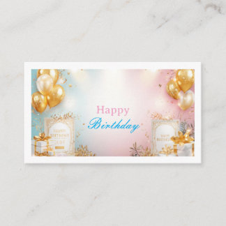 Gold Balloon Birthday Enclosure Card