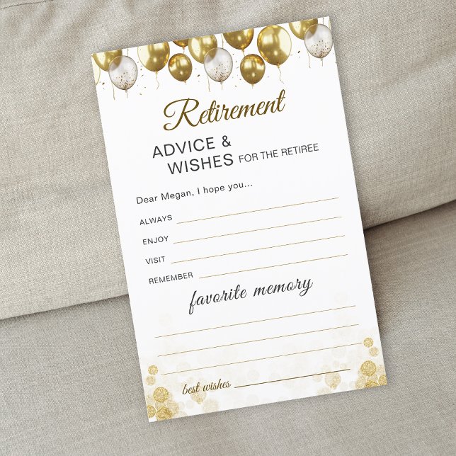 Gold Balloon Happy Retirement Favourite Memory Car (Gold Balloon Happy Retirement Favorite Memory Card)