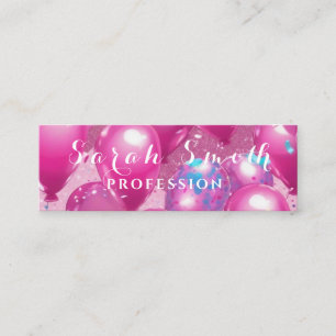 Gold Balloons Glitter Event Wedding Party Mini Business Card
