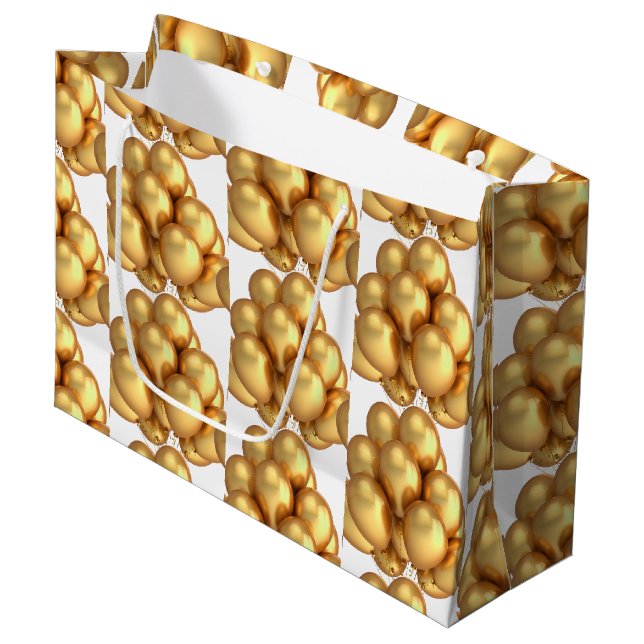 Gold Balloons Paper Gift Bag (Front Angled)