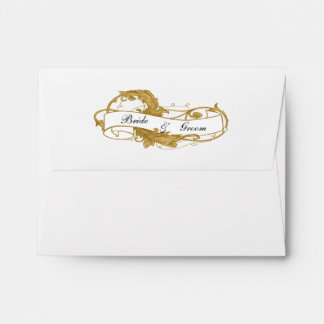 Gold Banner Wedding RSVP Response Card Envelope