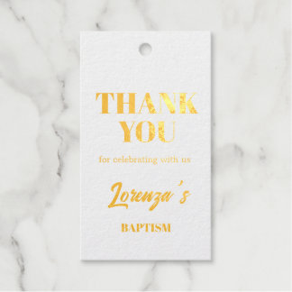 Gold Baptism  Gift Tags