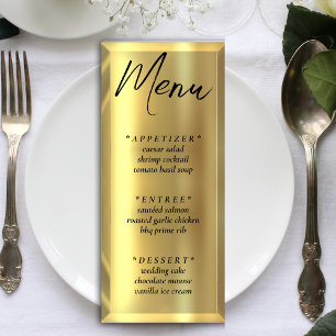 Gold Bar Elegant Wedding Reception Menu