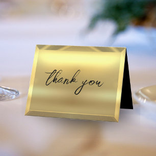 Gold Bar Elegant Wedding Thank You Card