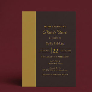 Gold Bar Minimalist Modern Bridal Shower Invitation