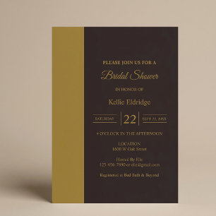 Gold Bar Minimalist Modern Bridal Shower Invitation
