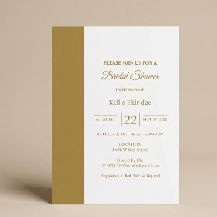 Gold Bar Minimalist Modern Bridal Shower Invitation