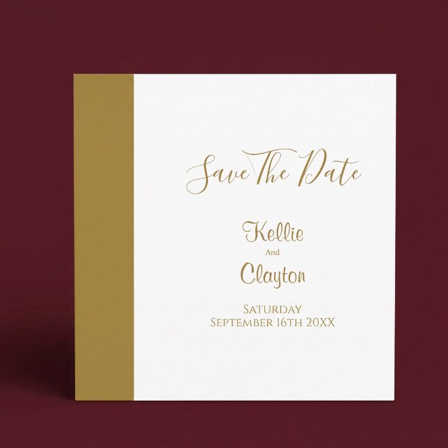 Gold Bar Minimalist Modern Save The Date (Creator Uploaded)