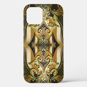 Gold Baroque luxury 3d vintage seamless pattern. L iPhone 12 Case