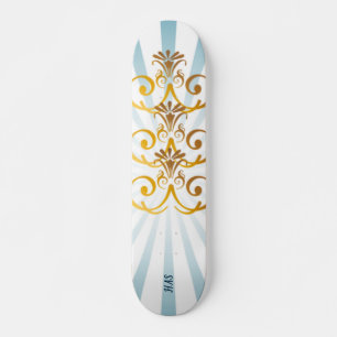 Gold Baroque Pattern Skateboard Deck